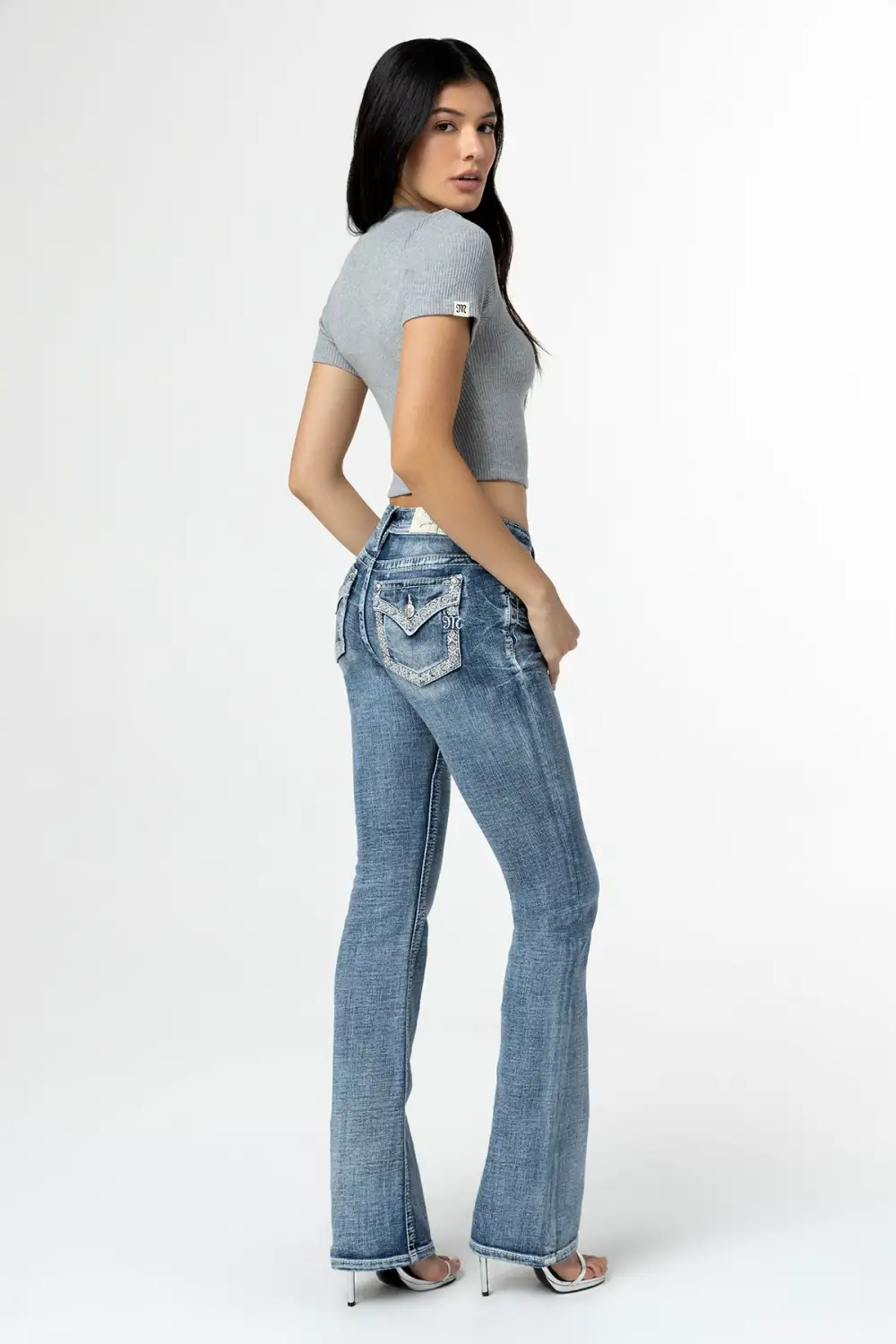 Sparkling Geo Stitch Bootcut Jeans