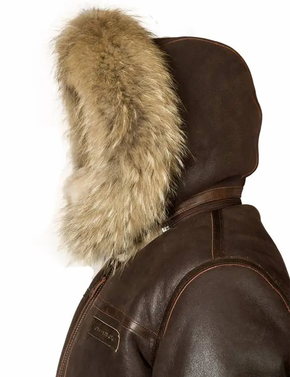 JACKET PILOT FROM SHEEPSKIN B-3 Hooded[FREE SHIPPING TODAY]