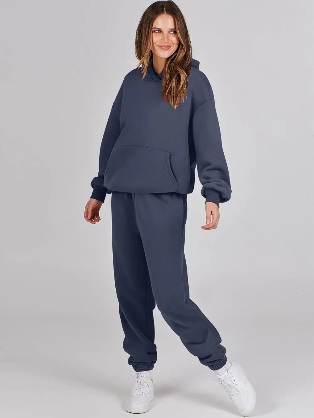 (Clearance Sale $1.99⚡) 2024 Women's Fall Oversized Casual Hoodie Two Piece Sweatshirt Jogging Pants Sweatshirt Set