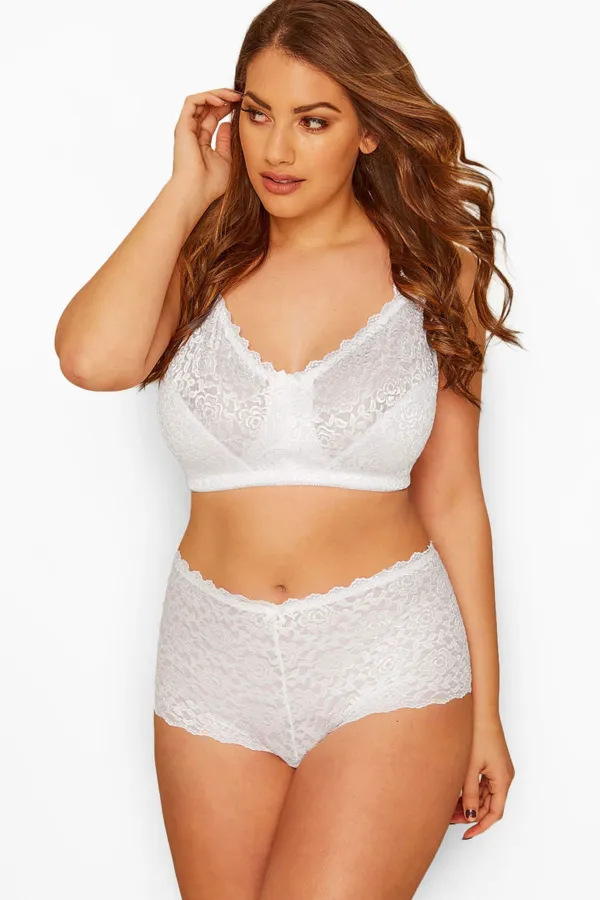 YOURS Dark Purple Hi Shine Lace Non-Padded Non-Wired Full Cup Bra