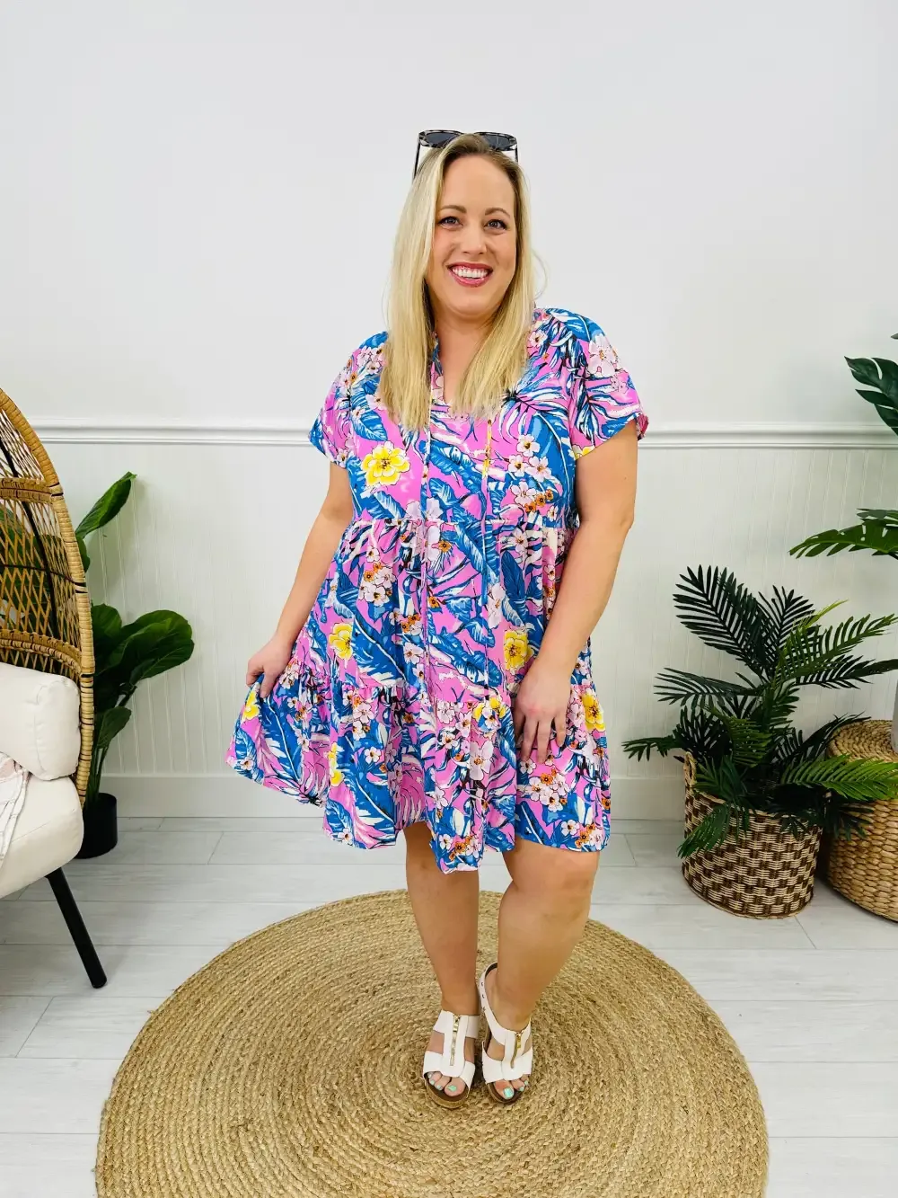 Bali Breeze Dress In Pink Combo