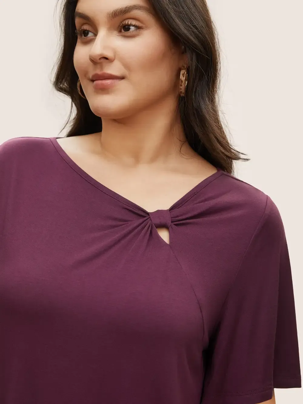 Supersoft Essentials Twist Front Asymmetrical Neck T-Shirt