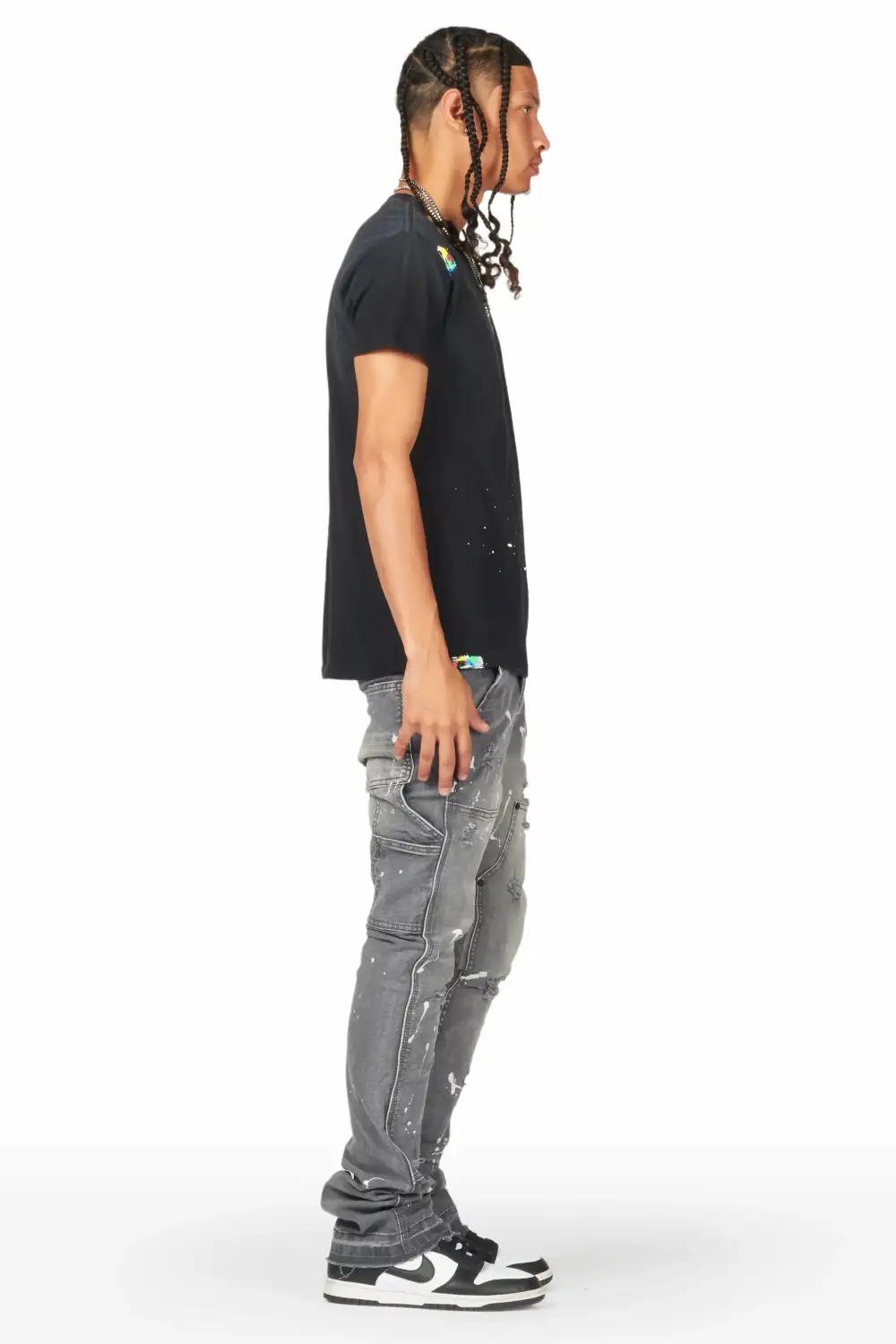 Thorton Grey Stacked Flare Jean