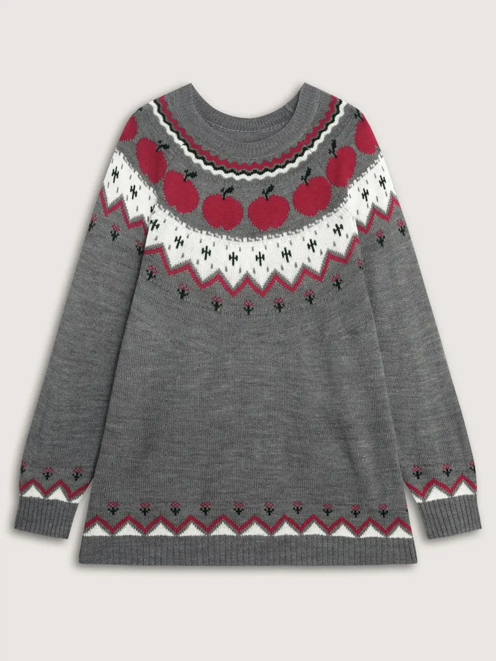 Tomato Pattern Color Contrast Knit Cardigan