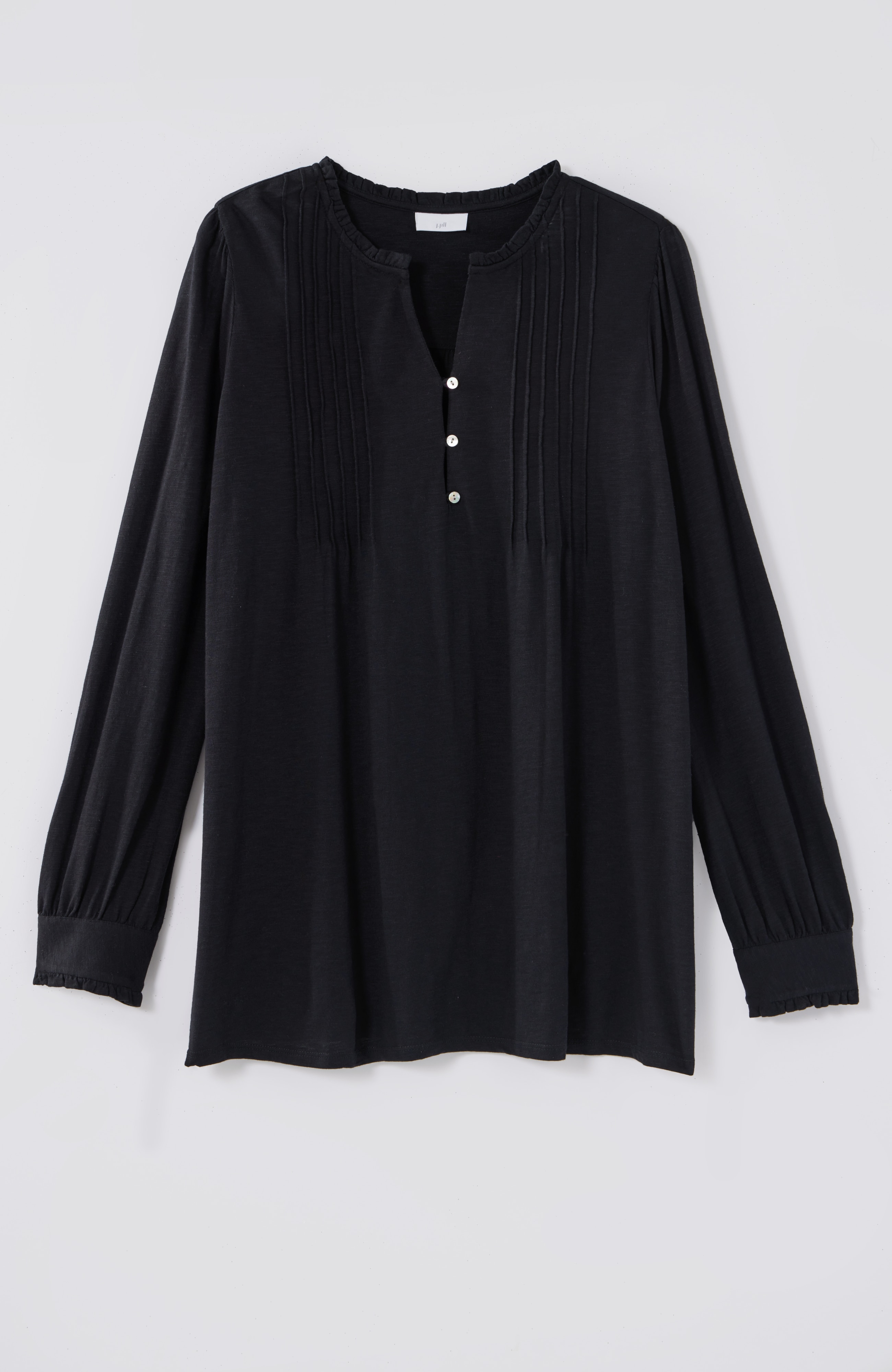 Ruffle-Trim Pintucked Tunic