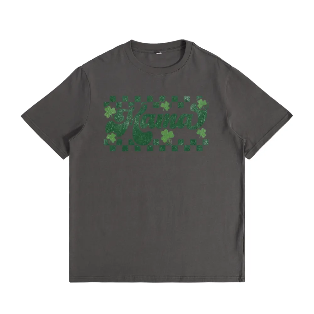 Retro Checkered St Patrick's Day Mama Daddy T-Shirt