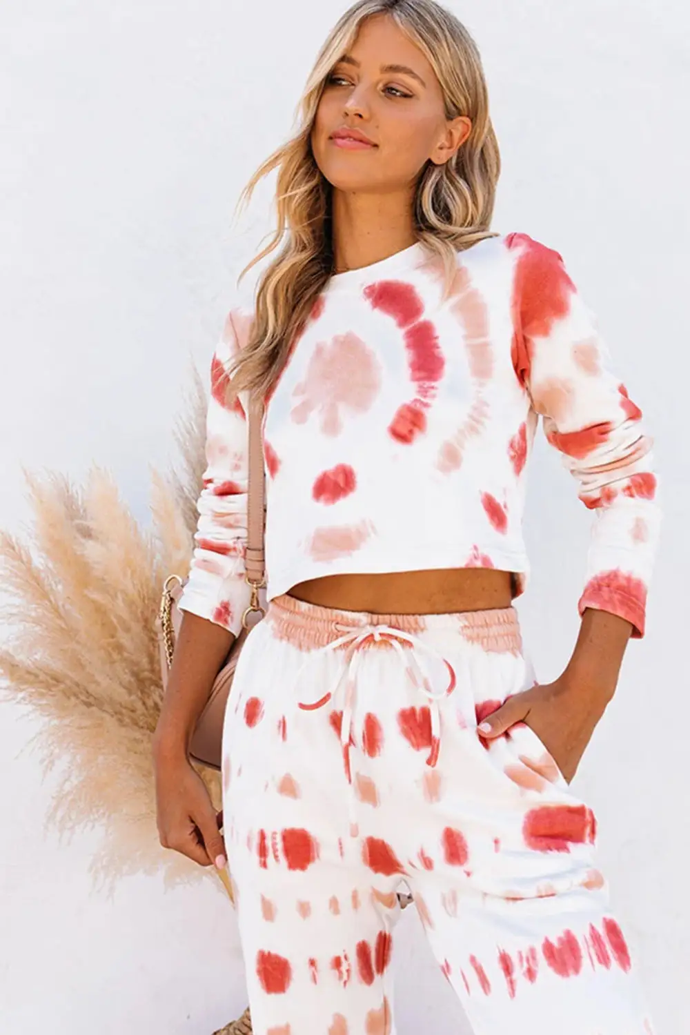 Tie-Dyed Sweatshirt Long Pants Set