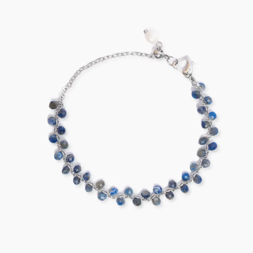 Lapis Lazuli Silver Chain Bracelet