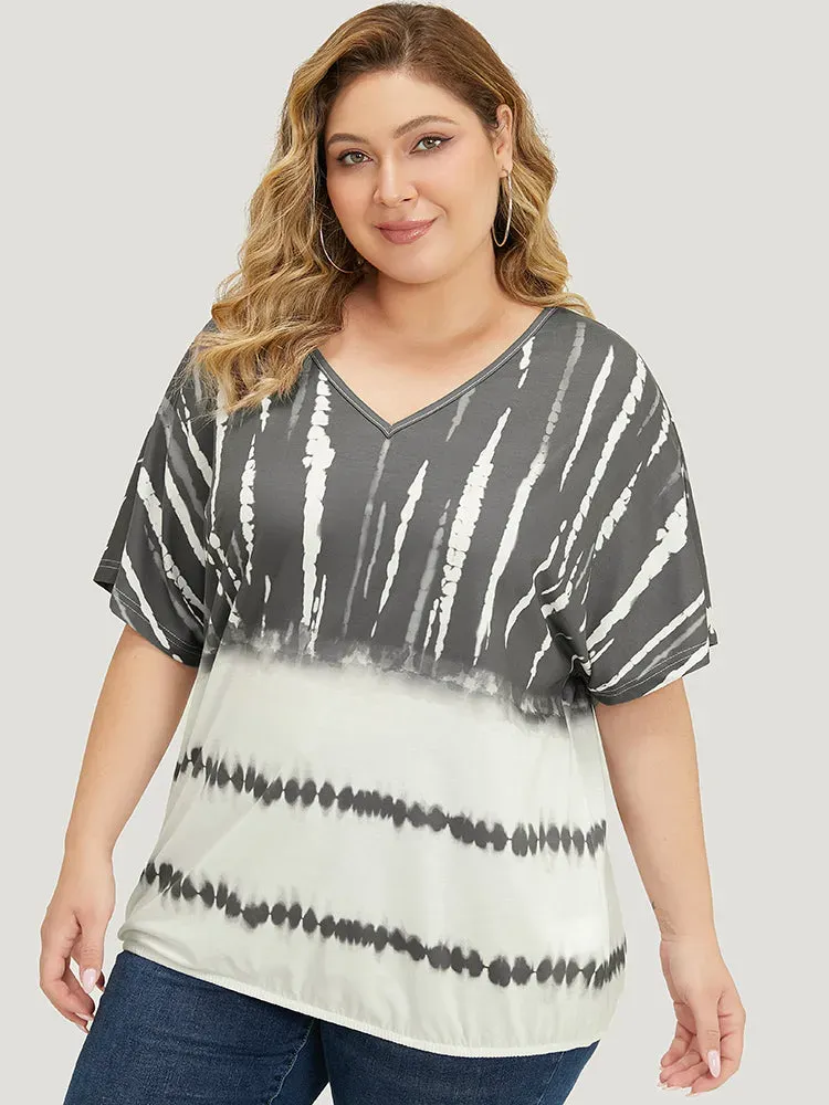 Tie Dye Batwing Sleeve T-shirt
