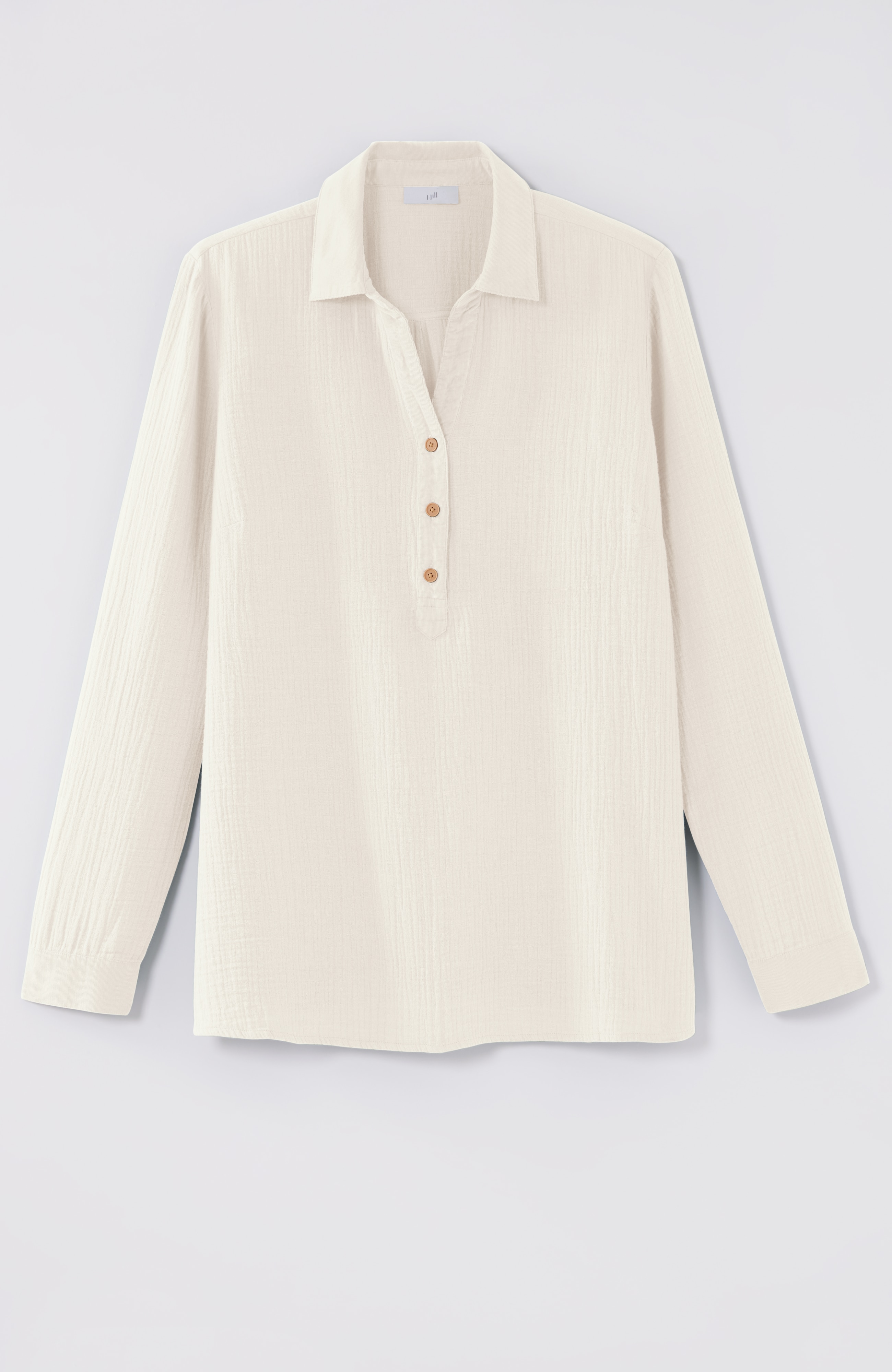 Cotton-Gauze Mixed-Media Shirt