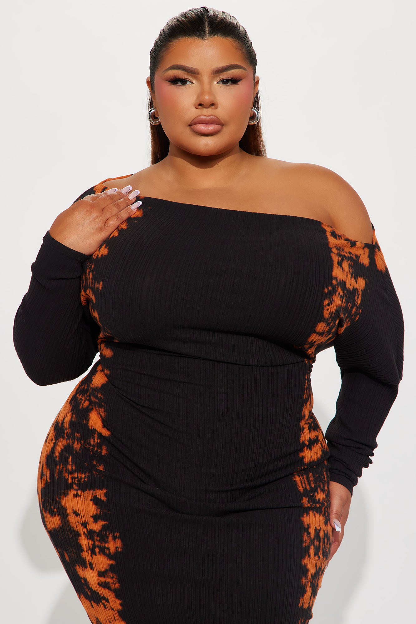 Kendra Midi Dress - Black/combo