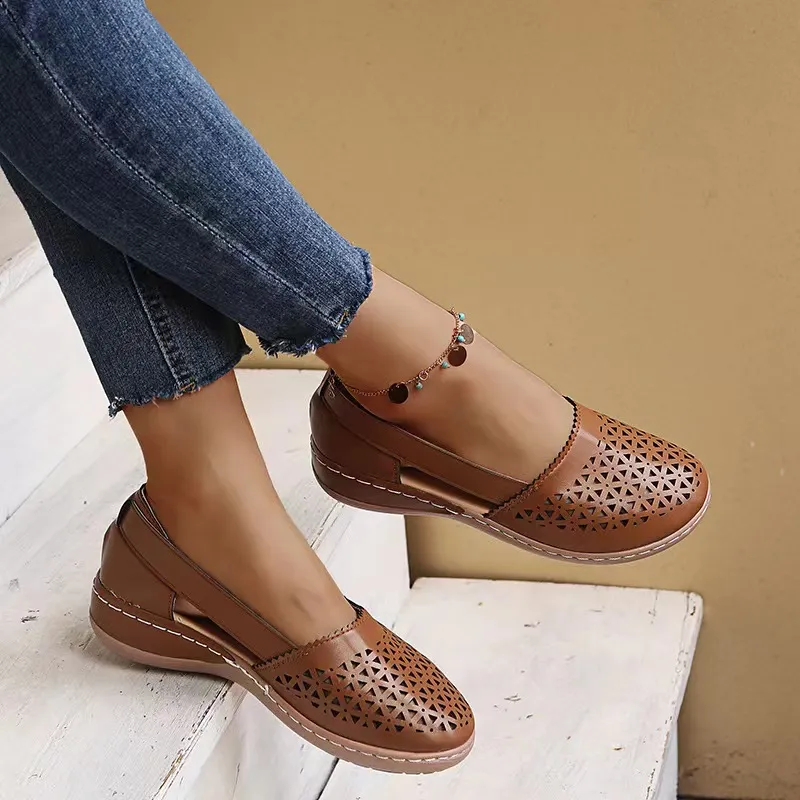 Women Wedges Orthopedic Hollow Out Vintage Sandals