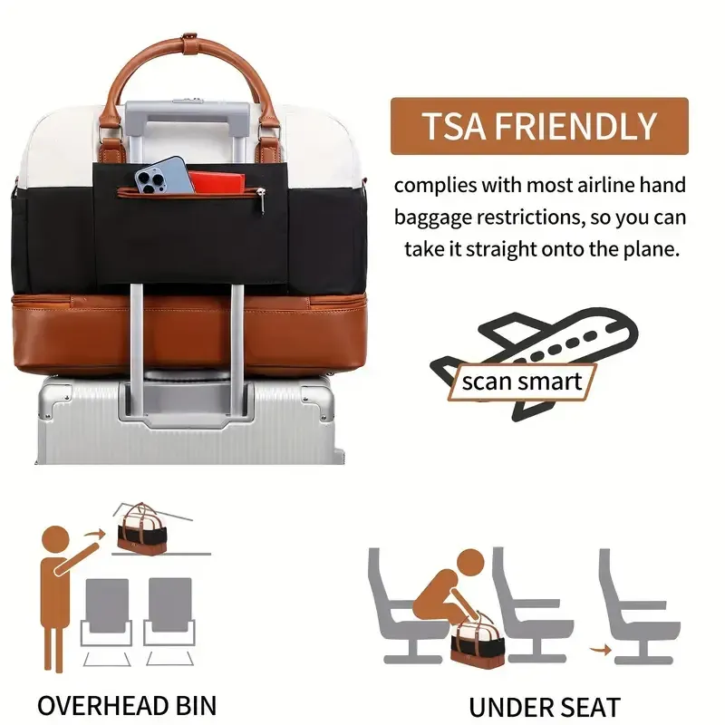 Large Capacity Travel Bag Set - Ultra-Lightweight, Smooth-Glide Zipper, Portable, Adjustable Detachable Strap - Unisex, Daily Commute, Weekend Getaway, Business Trip, Overnight Bag, Versatile Handbag