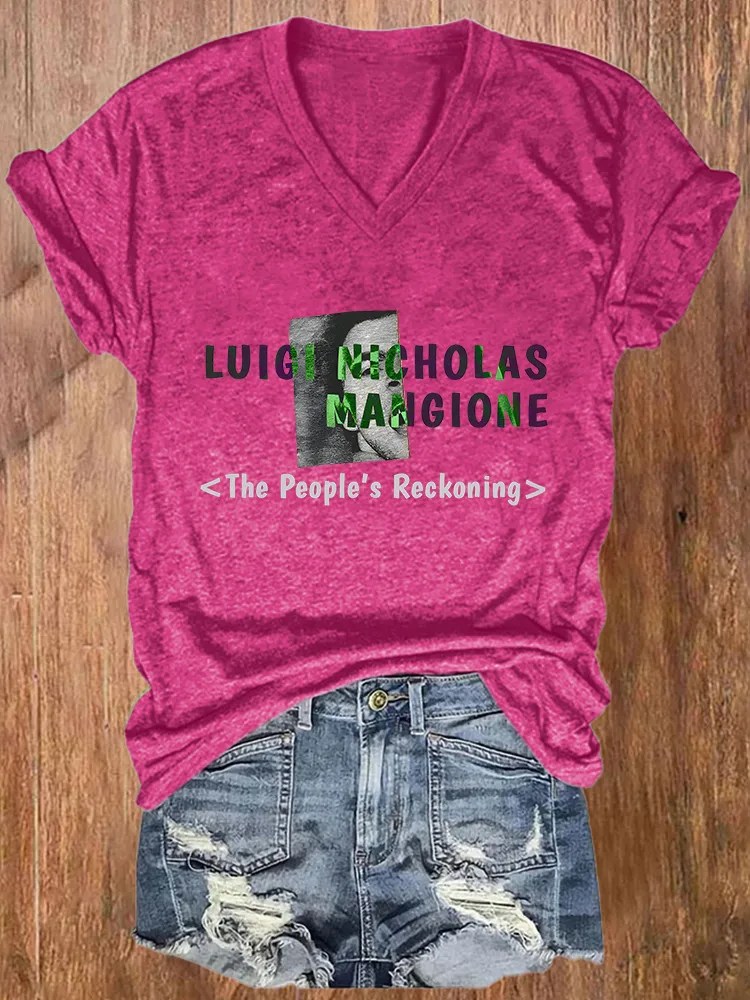 Women's The People'S Reckoning Short Sleeves V-Neck Pure Cotton T-Shirt