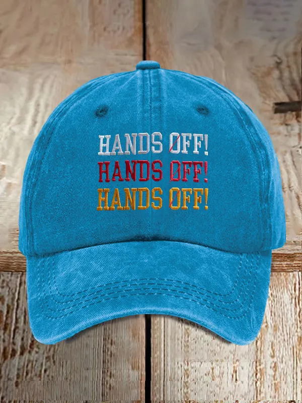 Unisex Distressed Washed Cotton FDT “Hands Off ” Hat
