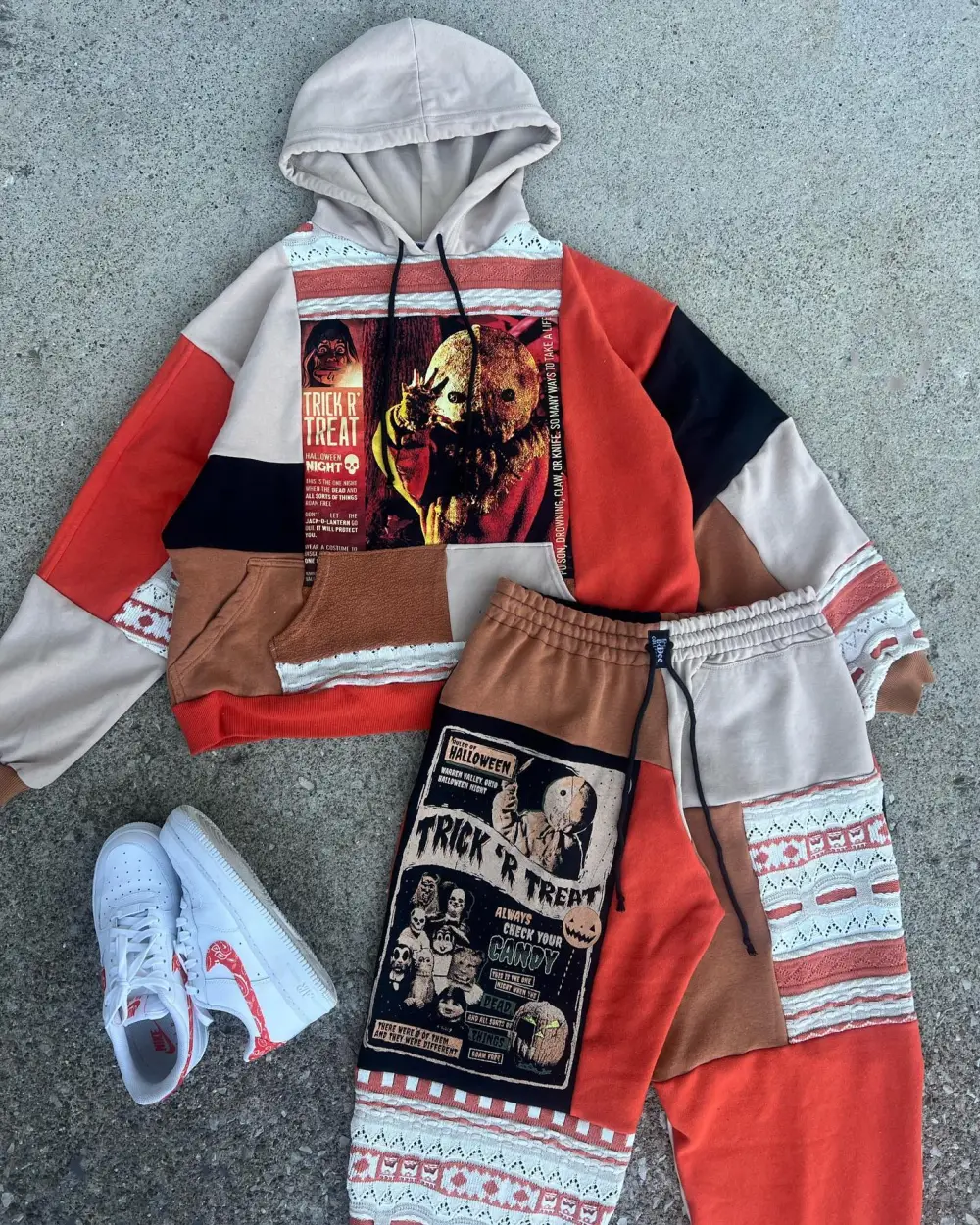 2 piece set tops and bottoms how perfect and cozy piece for your Halloween day