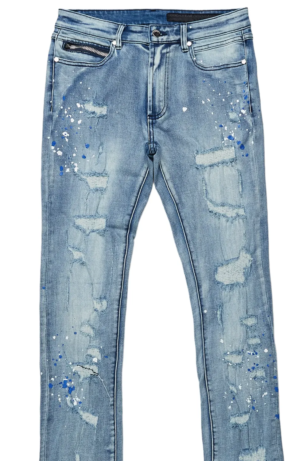 Nolan Blue Painter Super Stacked Flare Jean