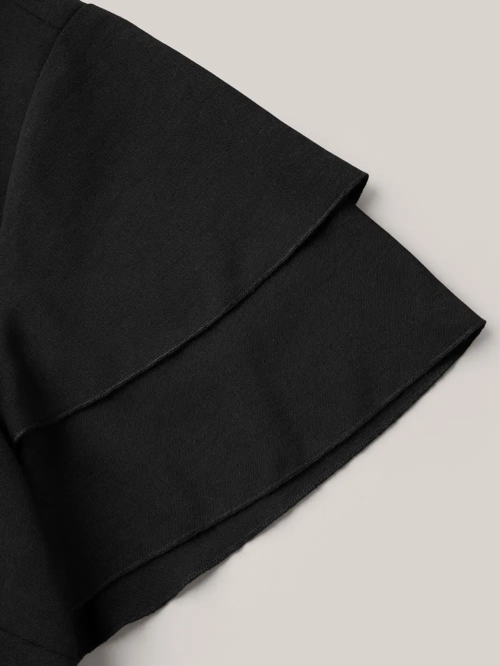 Toothpick Pleat Layered Flutter Sleeve Blouse