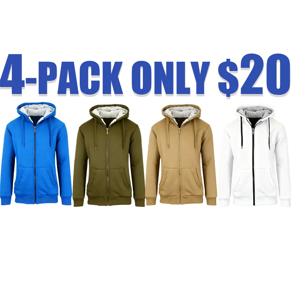 Men's Regular Fit Heavyweight Sherpa Fleece Lined Hoodie & Shacket