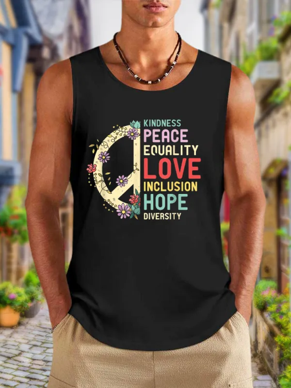 Men'S Vests Diversity Equality Love Peace Human Rights Social Justice