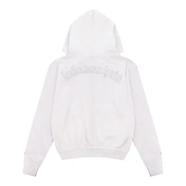 Distressed Zip Hoodie White (Male version)