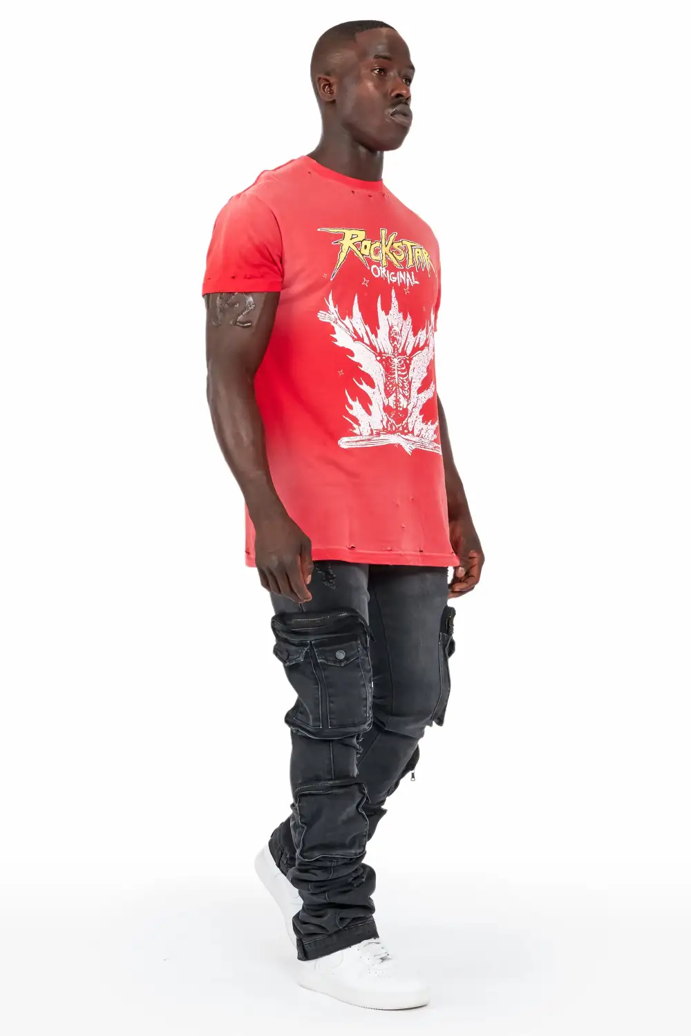 Shane Grey Wash Super Stacked Flare Jean