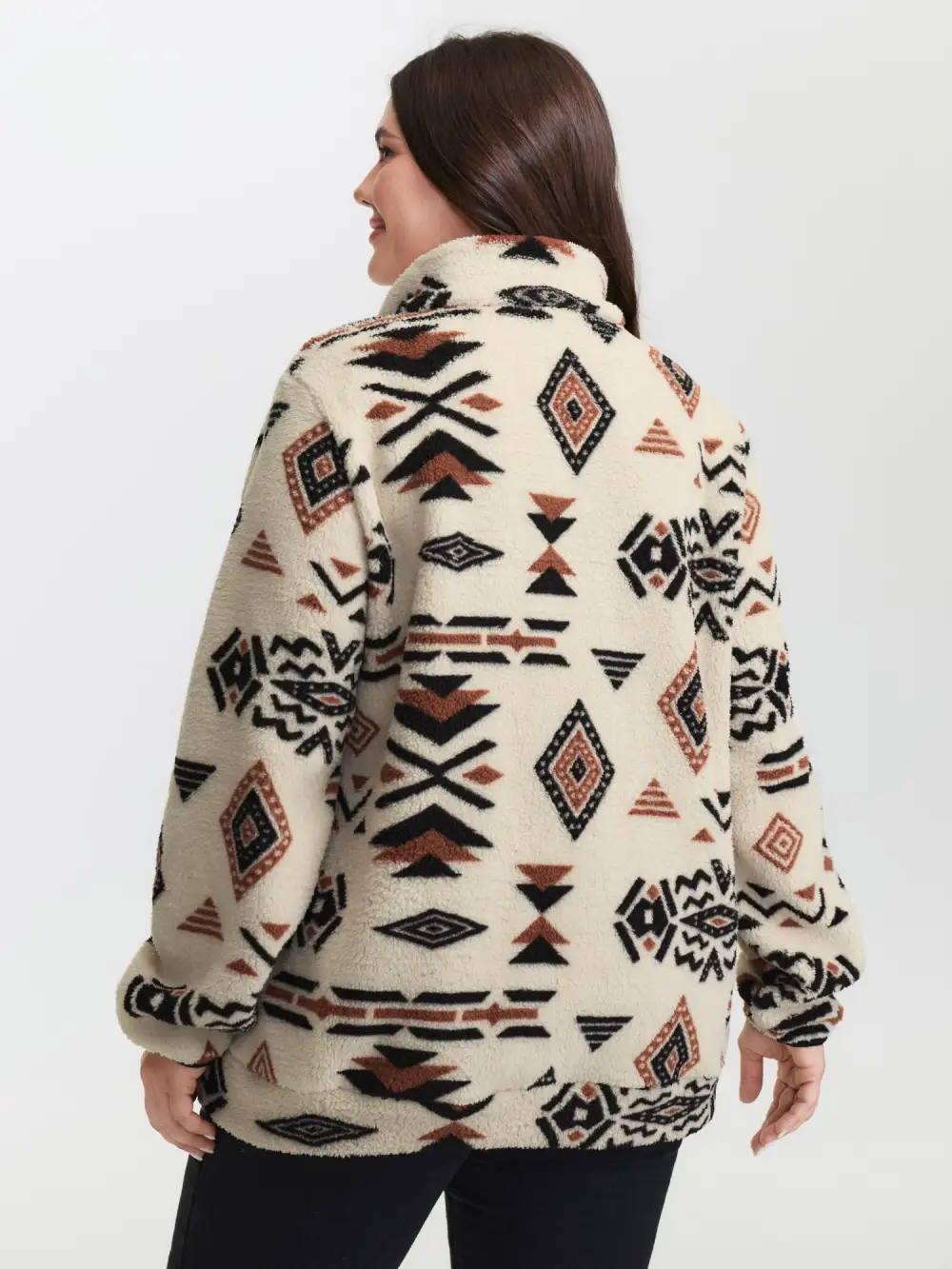 Fair Isle Fleece Zipper Sweatshirt