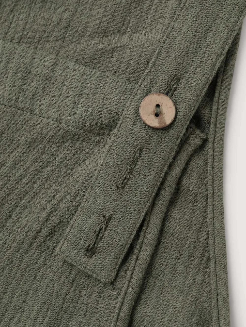 Pure Cotton Shirred Textured Jumpsuit