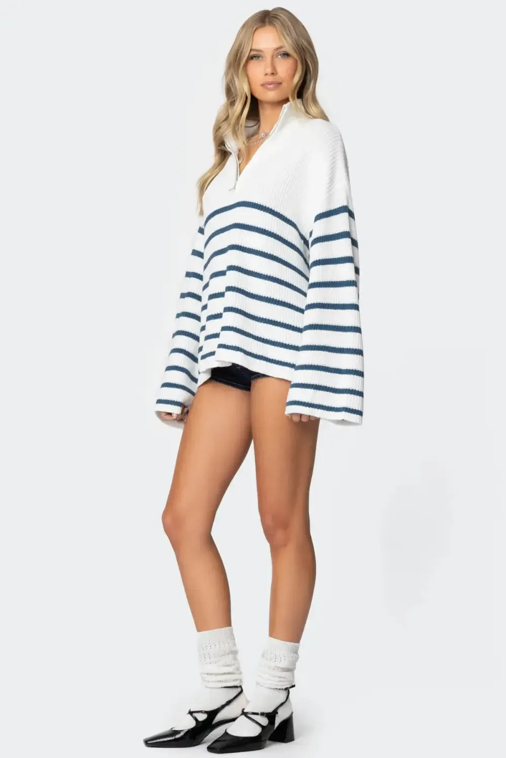 Oversized Quarter Zip Sweater