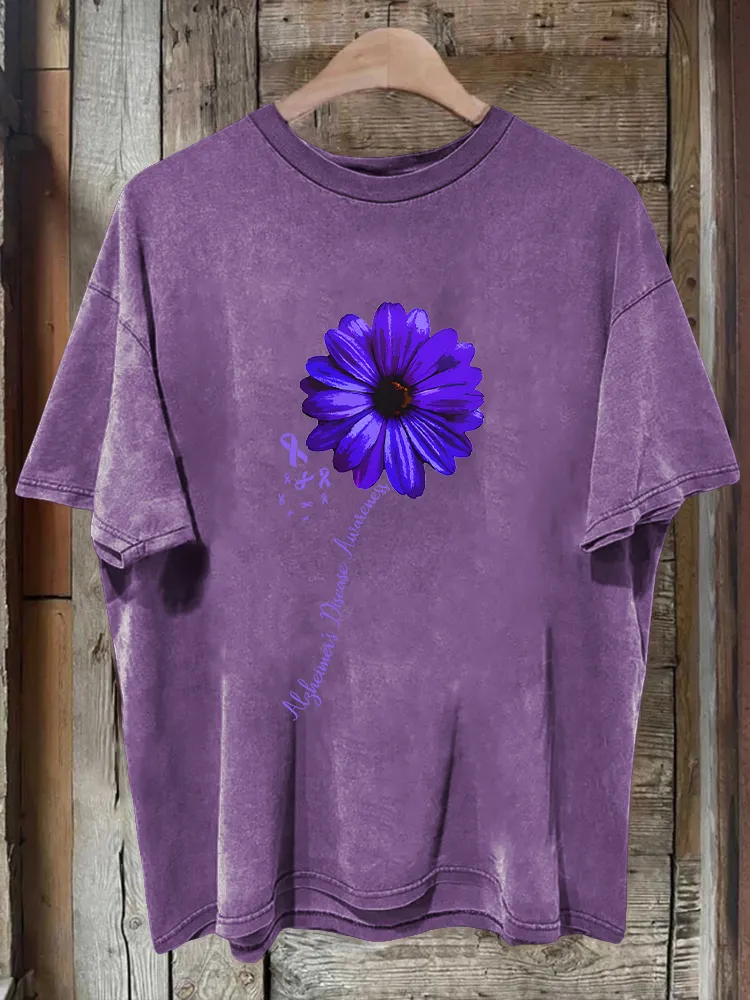 Men'S Shirt For Alzheimer'S Disease Prevention And Treatment, Sunflower Print T-Shirt
