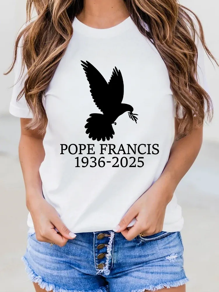 Women's Thank You Father 1936-2025 Print Short Sleeve Round Neck Cotton T-Shirt