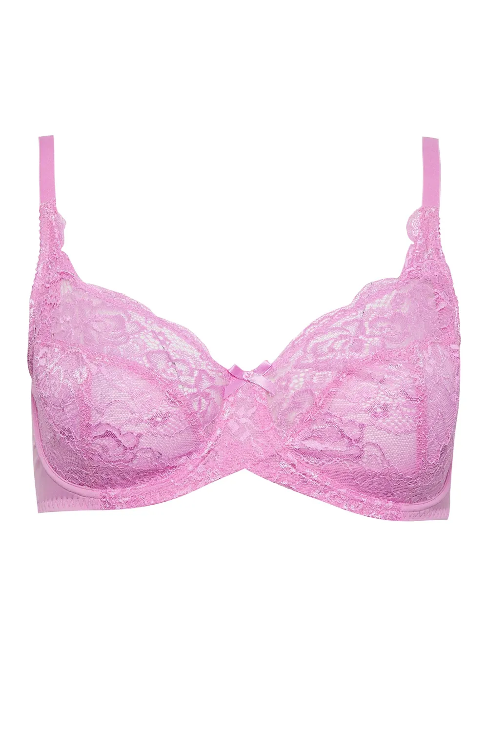 YOURS Black Stretch Lace Non-Padded Underwired Balcony Bra