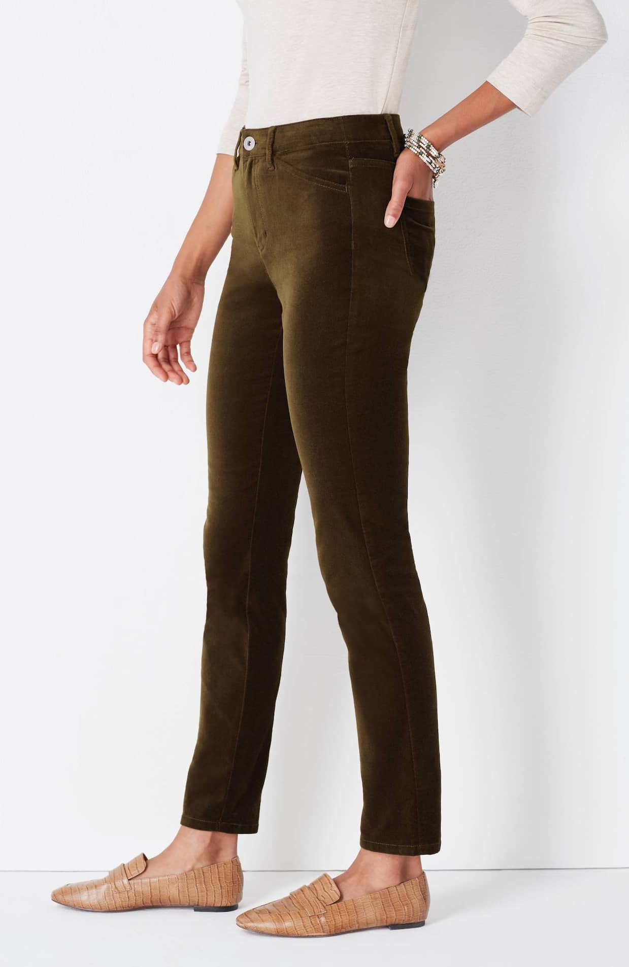 luxe velveteen-stretch high-rise jeans
