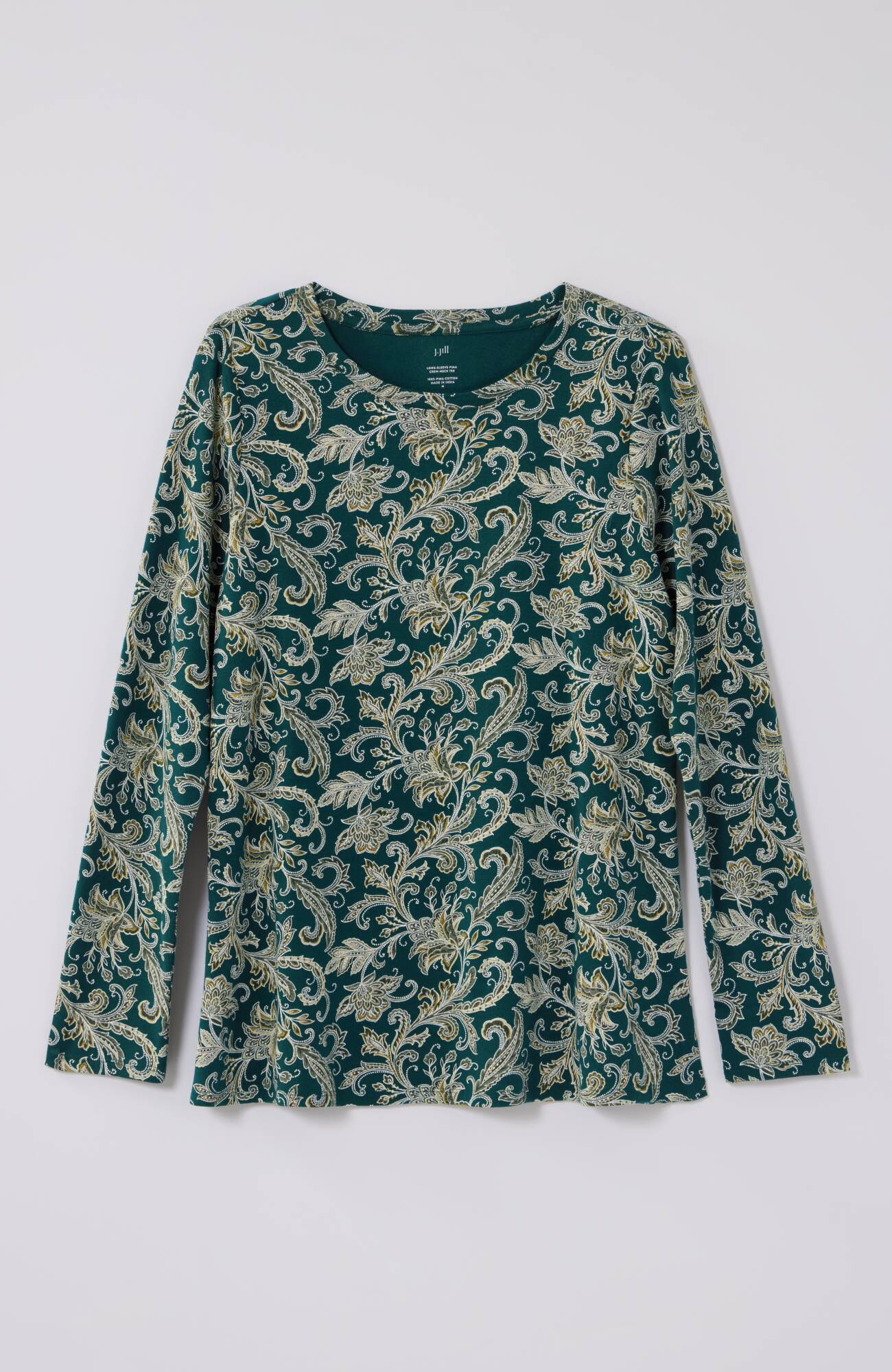 long-sleeve pima crew-neck tee