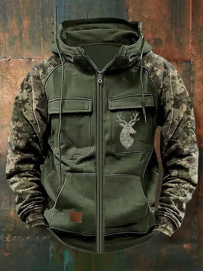 Men'S Vintage Camouflage Western Hoodie