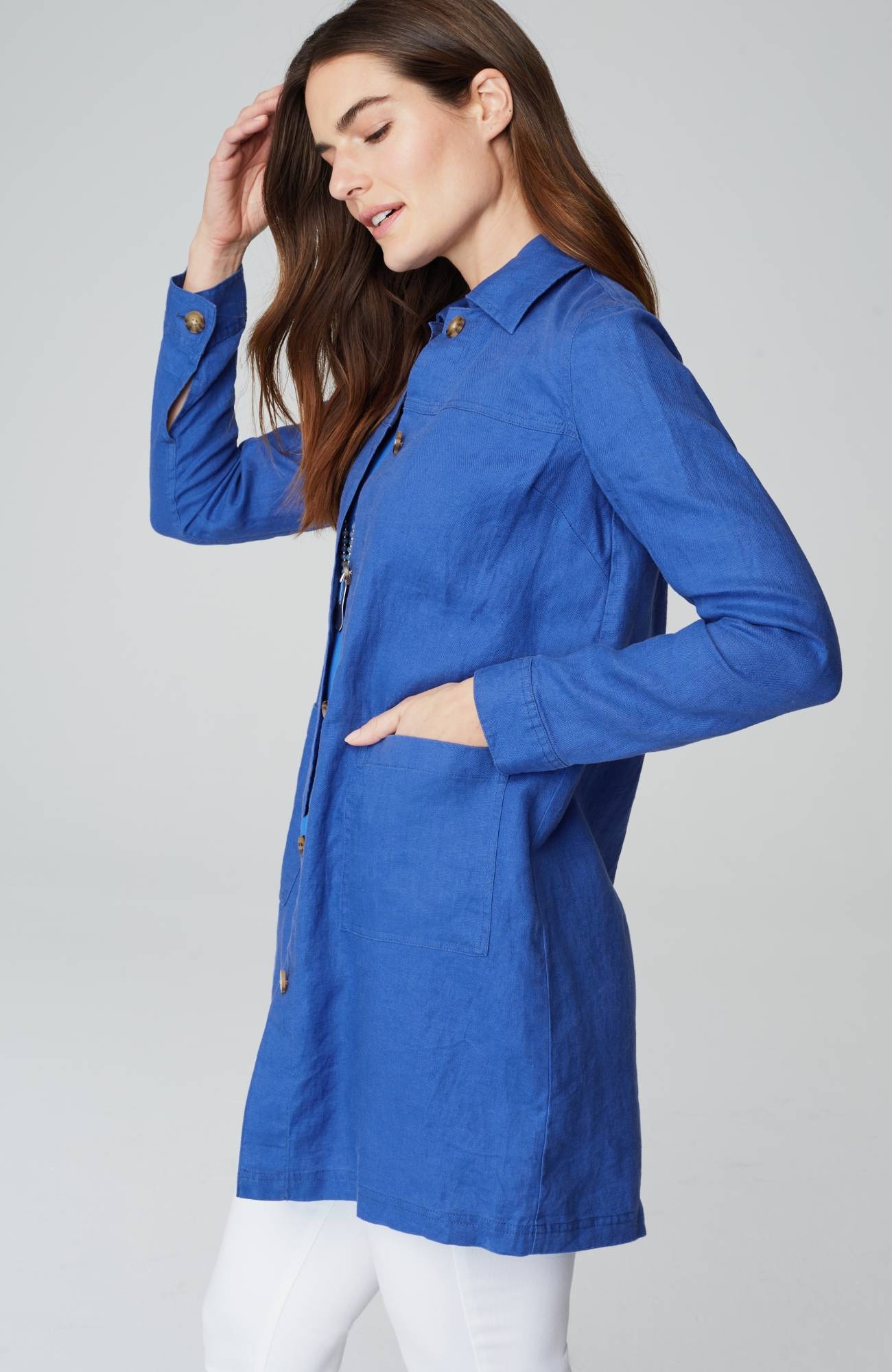 Long Linen Duster Jacket