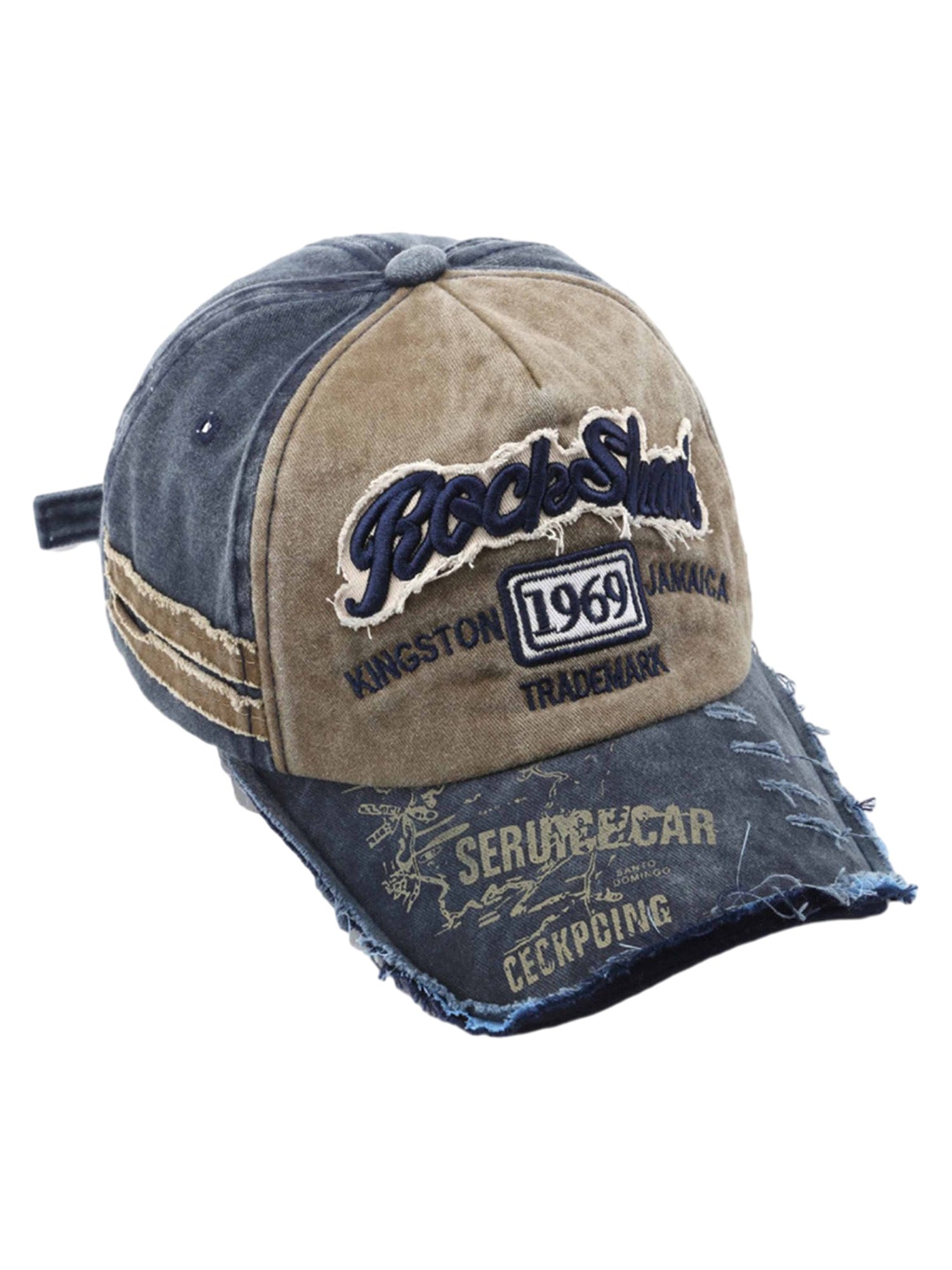Retro Letter Denim Cap - 2136