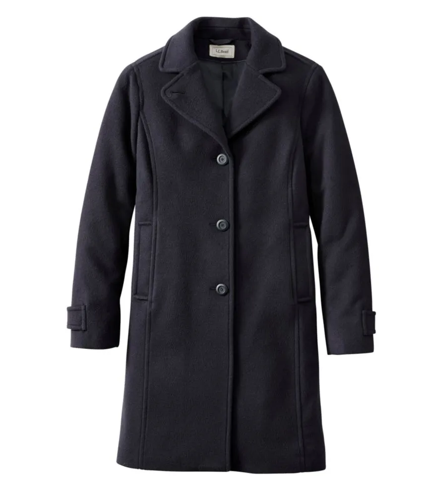 Women's Classic Lambswool Polo Coat, Three-Quarter