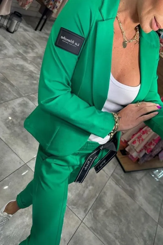 Women's Top Jacket & Elastic Pants Two-piece Set