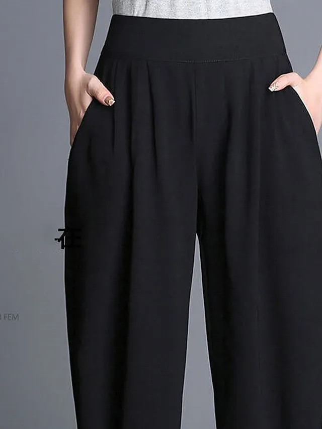 Women's Skinny Pants Trousers Tapered Carrot Pants Black High Waist Fashion Streetwear Street Daily Wear Vacation Pocket Full Length Comfort Plain S M L XL 2XL