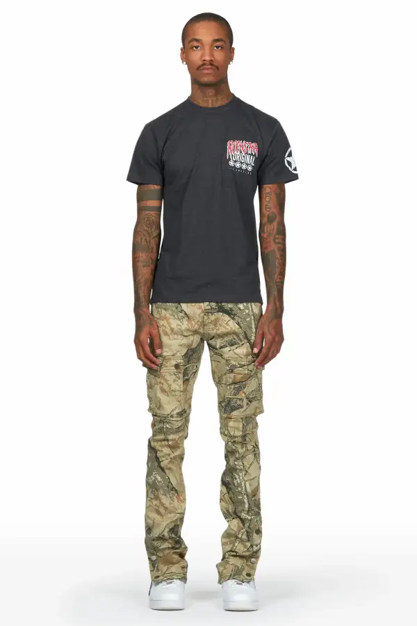 Waage Tree Camo Cargo Stacked Flare Jean