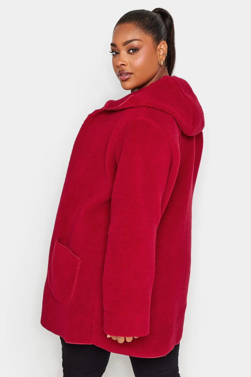 YOURS Curve Brown Teddy Hooded Jacket