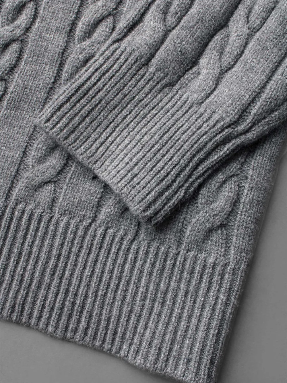 Cable Knit Hooded Zipper Cardigan