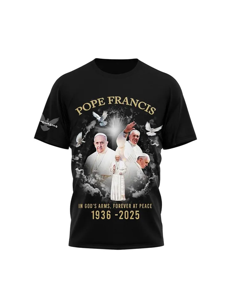 Men's In God'S Arms Forever At Peace1936-2025 Print Short Sleeve Round Neck Cotton T-Shirt
