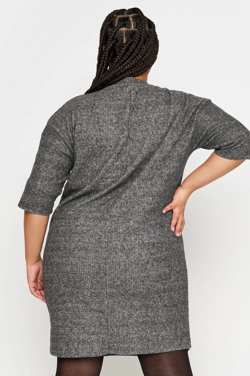 YOURS Curve Beige Brown Soft Touch Button Detail Mini Dress
