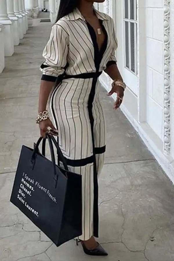 Geometric Print Modern Maxi Dress