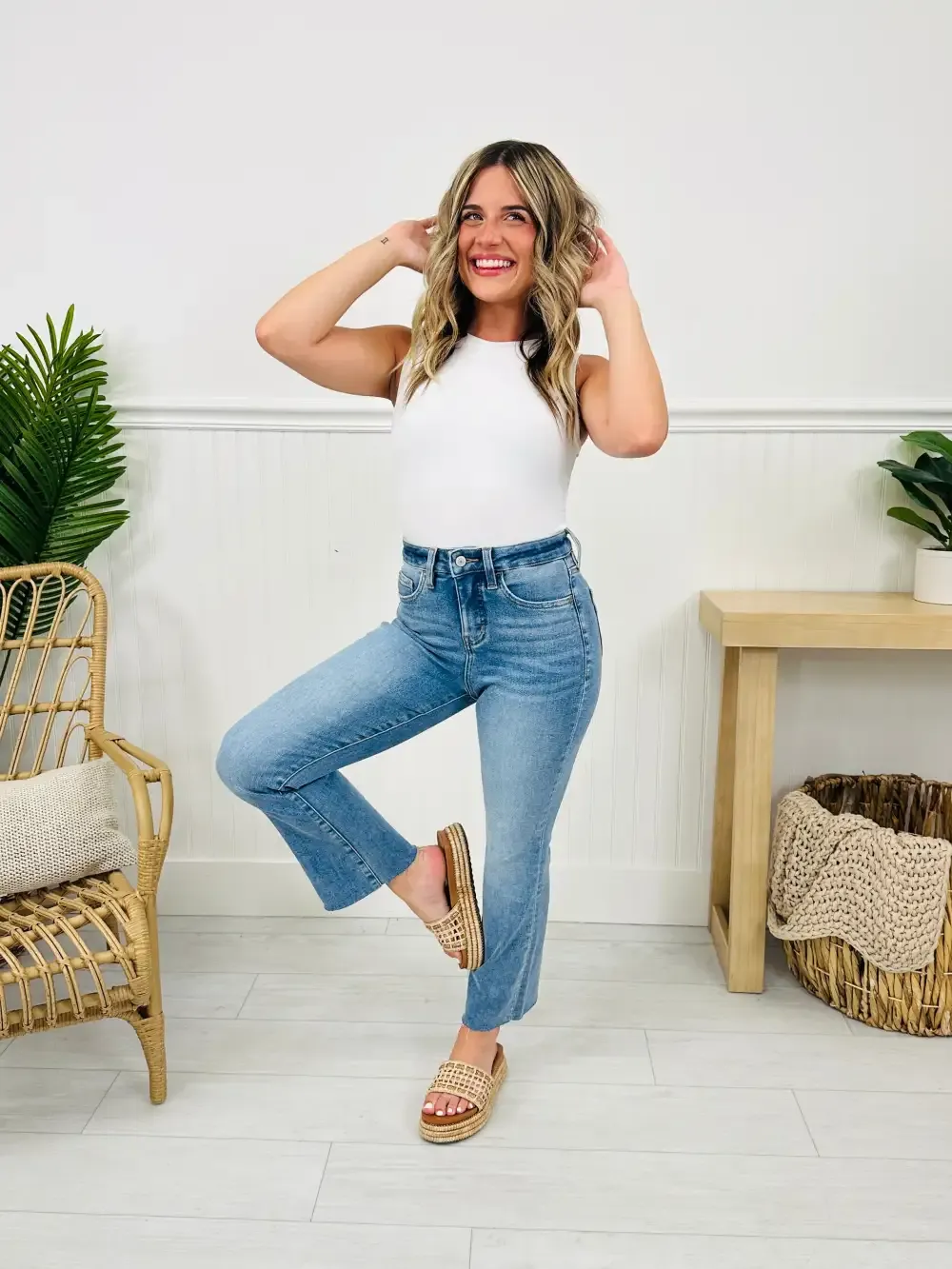 All I Need Tummy Control Butt Lifting Kick Flare Jeans