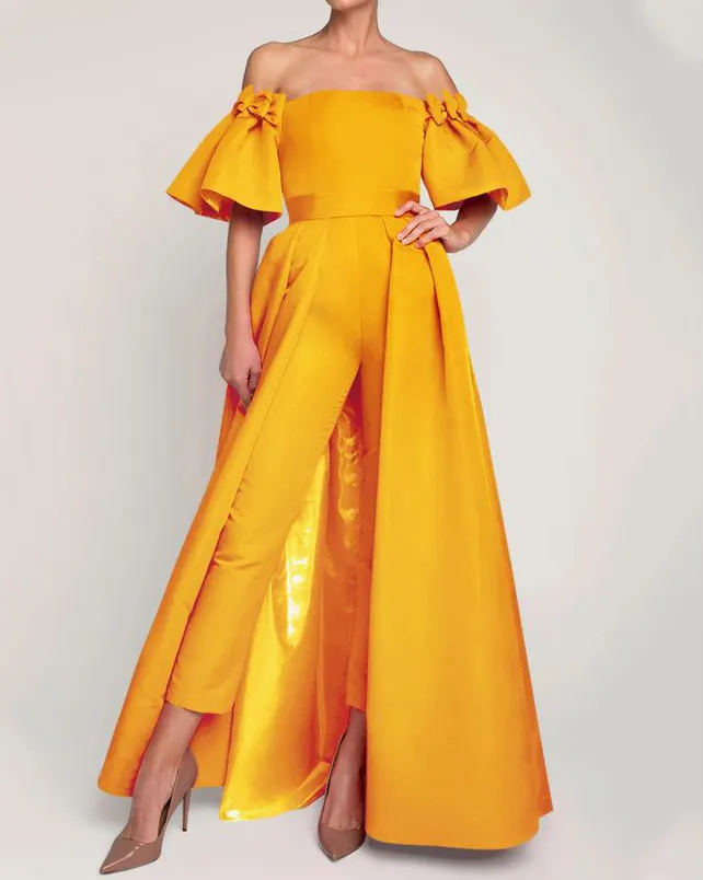 Big swing ruffled tube top jumpsuit