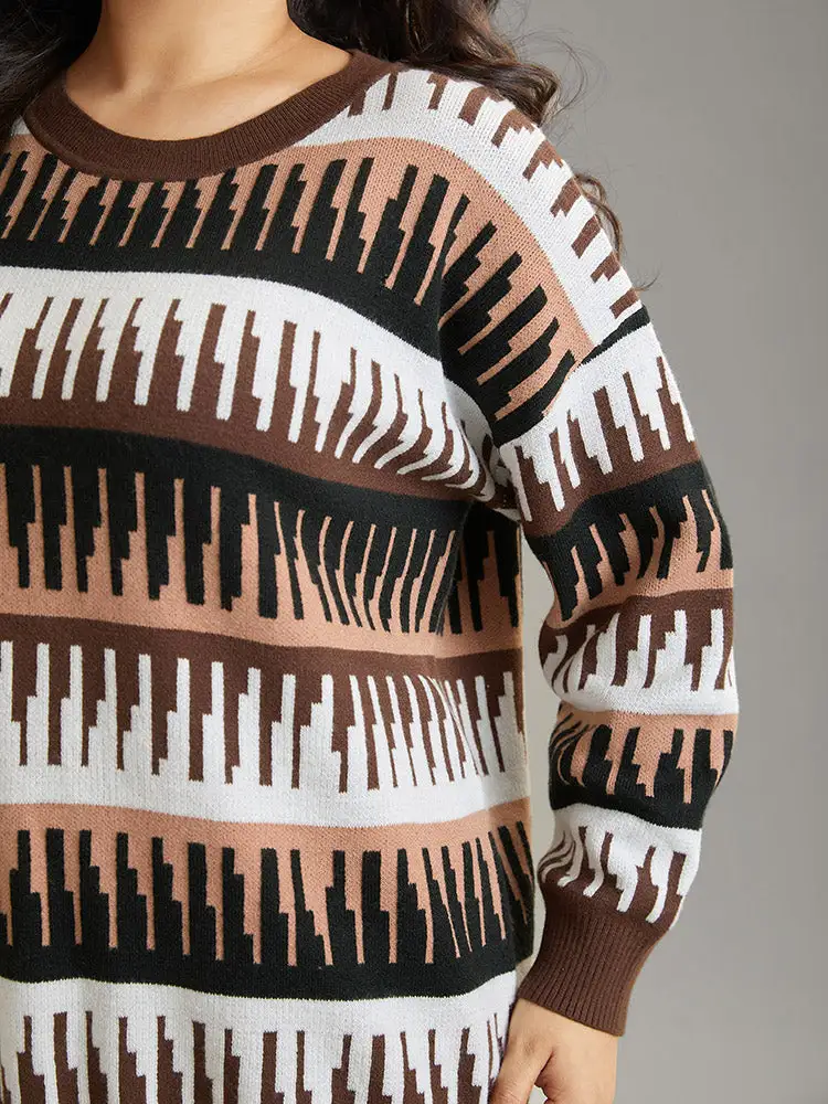 Supersoft Essentials Colorblock Geo Elastic Cuffs Pullover