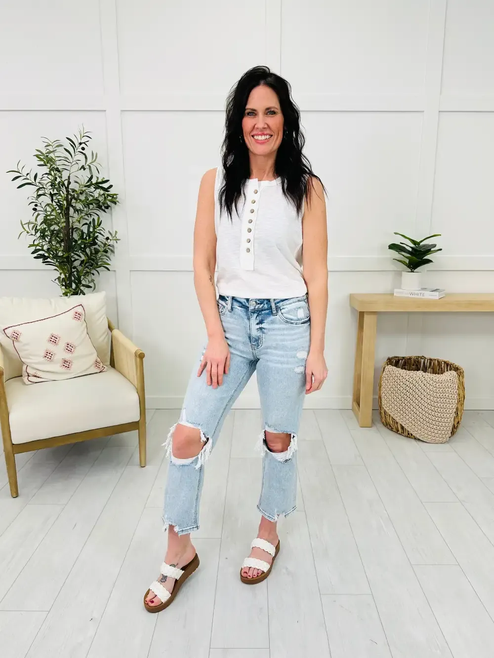 You're My Lover Light Cropped Straight Leg Jeans